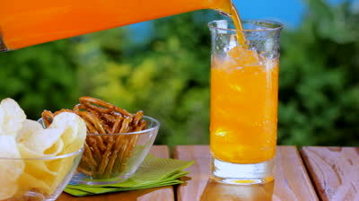 chips and soda orange