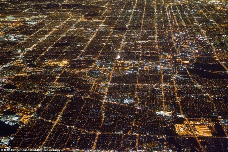 A nighttime spectacle in downtown Los Angeles – the energy demand is unfathomable.