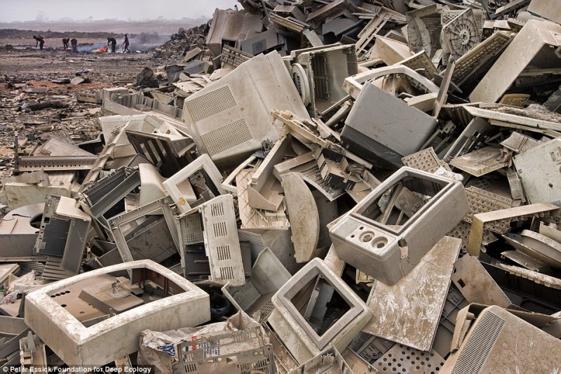 Tons (literally) of broken electronics end up in developing countries and are stripped for precious metals by using deadly substances.