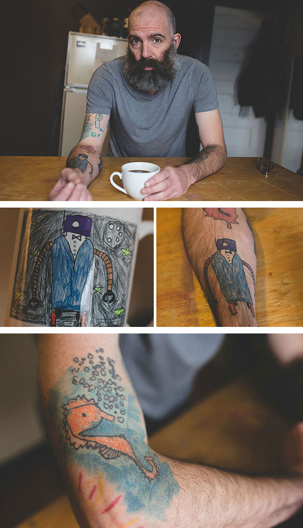 Този татко продължава да си татуира ръцете с рисунките, които синът му прави, откакто е на 5 години.