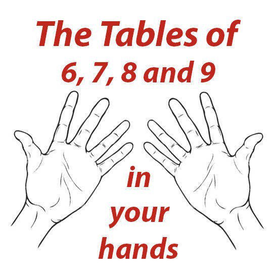 Таблицата за умножение с 6, 7, 8 и 9 във вашите ръце