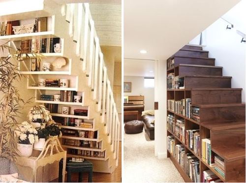 Създайте библиотека под стълбището.